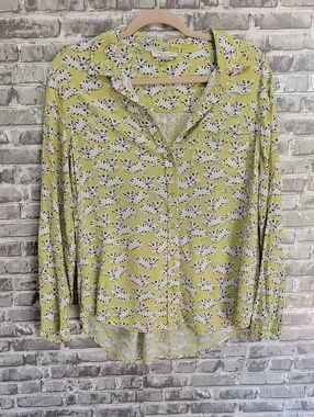 BeachLunchLounge Alanna Kitty Cat Button Down Top Womens L, Cat Lady